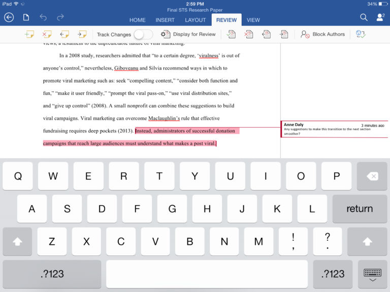Learning Tools: ฟีเจอร์ใหม่จาก Microsoft สำหรับ Word บน iPad