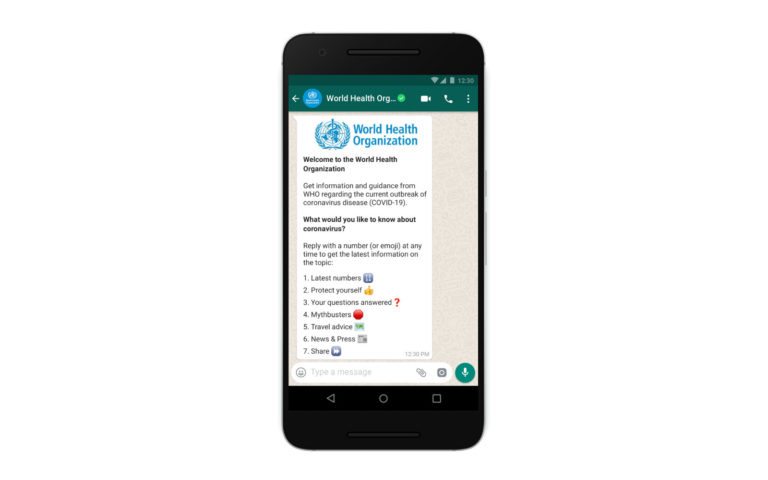WhatsApp และ WHO สร้างแชทบอทเพื่อแบ่งปันข้อมูลไวรัสโคโรนาที่เชื่อถือได้