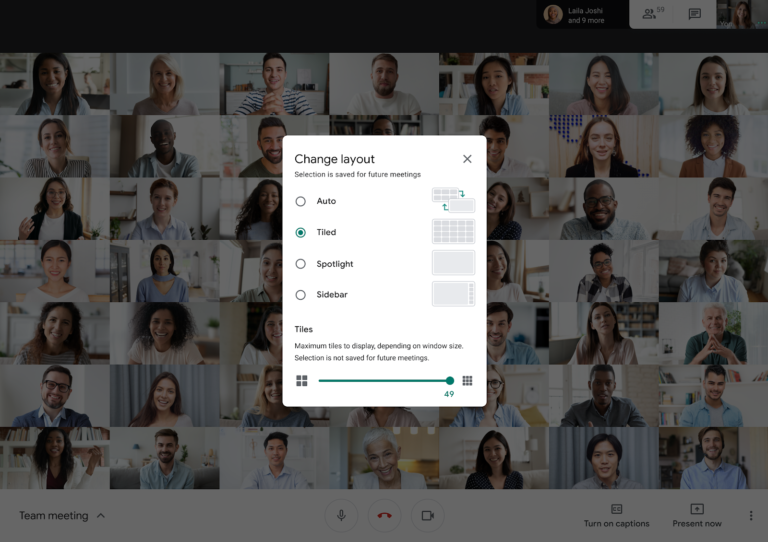 Google Meet โชว์หน้าได้สูงสุด 49 จอ, เบลอพื้นหลังได้แล้ว