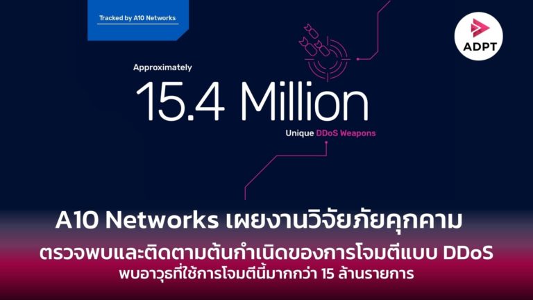 [Guest Post] A10 Networks เปิดเผยงานวิจัยภัยคุกคาม ตรวจพบและติดตามต้นกำเนิดของการโจมตีแบบ DDoS  พบอาวุธที่ใช้การโจมตีนี้มากกว่า 15 ล้านรายการ