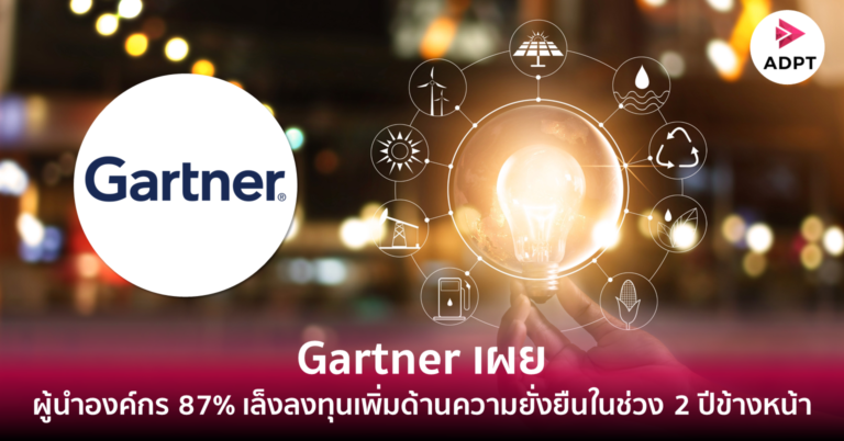 Gartner เผย ผู้นำองค์กร 87% เล็งลงทุนเพิ่มด้านความยั่งยืนในช่วง 2 ปีข้างหน้า