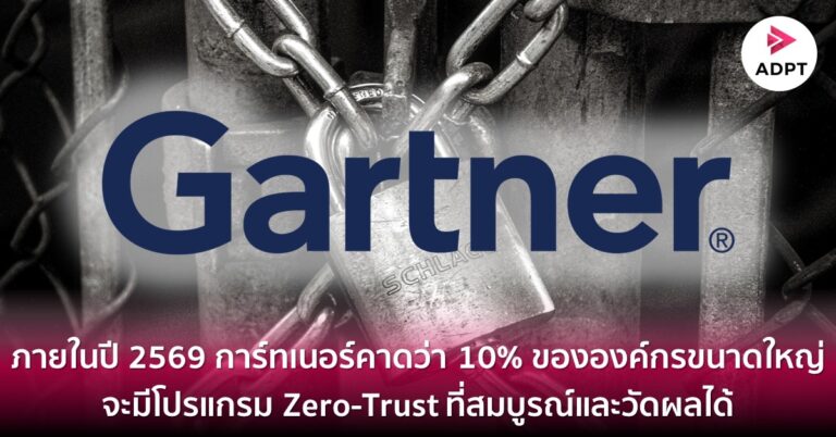 ภายในปี 2569 การ์ทเนอร์คาดว่า 10% ขององค์กรขนาดใหญ่ จะมีโปรแกรม Zero-Trust ที่สมบูรณ์และวัดผลได้ [Guest Post]