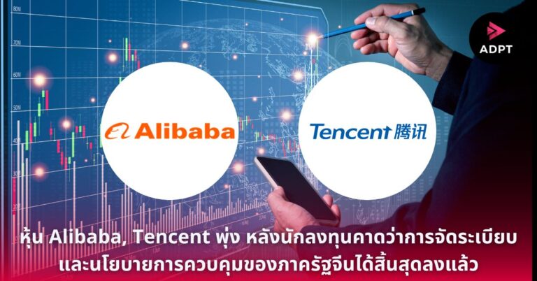 หุ้น Alibaba, Tencent พุ่ง หลังนักลงทุนคาดว่าการจัดระเบียบและนโยบายการควบคุมของภาครัฐจีนได้สิ้นสุดลงแล้ว