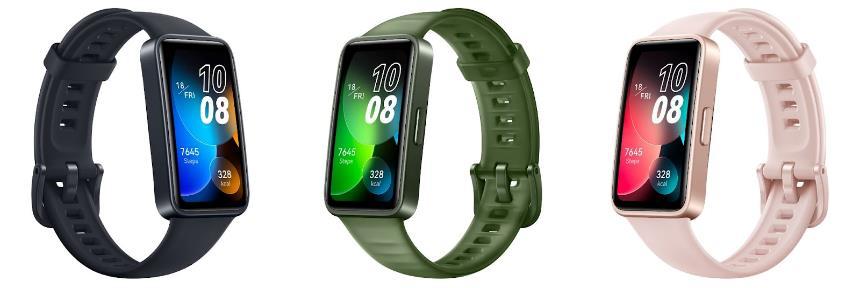 A smart watch with a green band
Description automatically generated