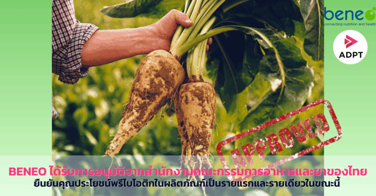 BENEO ได้รับการอนุมัติจากสำนักงานคณะกรรมการอาหารและยาของไทยยืนยันคุณประโยชน์พรีไบโอติกในผลิตภัณฑ์เป็นรายแรกและรายเดียวในขณะนี้ [PR]