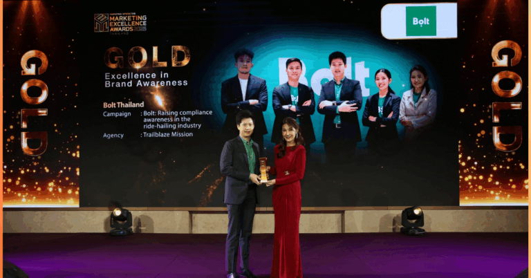 โบลท์ (Bolt) ประเทศไทย คว้ารางวัลระดับ Gold ด้านการรับรู้แบรนด์ยอดเยี่ยมจากงาน Marketing Excellence Awards 2025 [PR]