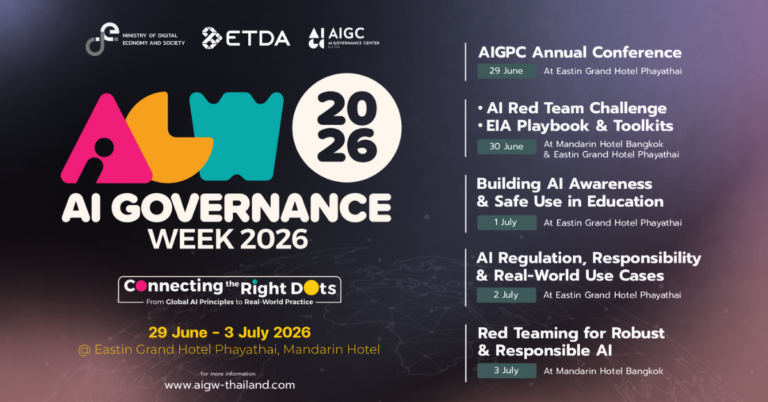 ETDA เตรียมจัดงานใหญ่ AI Governance Week 2026 เวทีนานาชาติขับเคลื่อน AI Governance จากหลักการสากล สู่การใช้งานจริง 29 มิ.ย. – 3 ก.ค. 69 [PR]